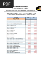 Price List Bimacom Update Part: Jl. Yos Sudarso No.111 D-E Telp: 061-6627286, 061-6643682, Fax: 6643679