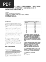 Post Laboratory Report For Experiment 1 Chem 26.1