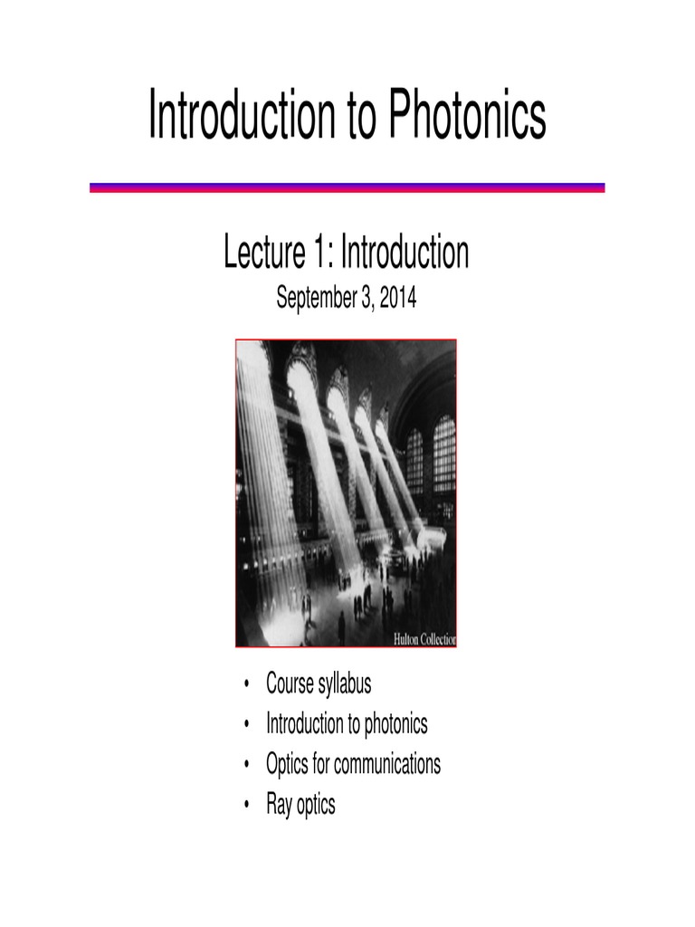Intro to Photonics Course Overview | PDF | Wavelength Division ...