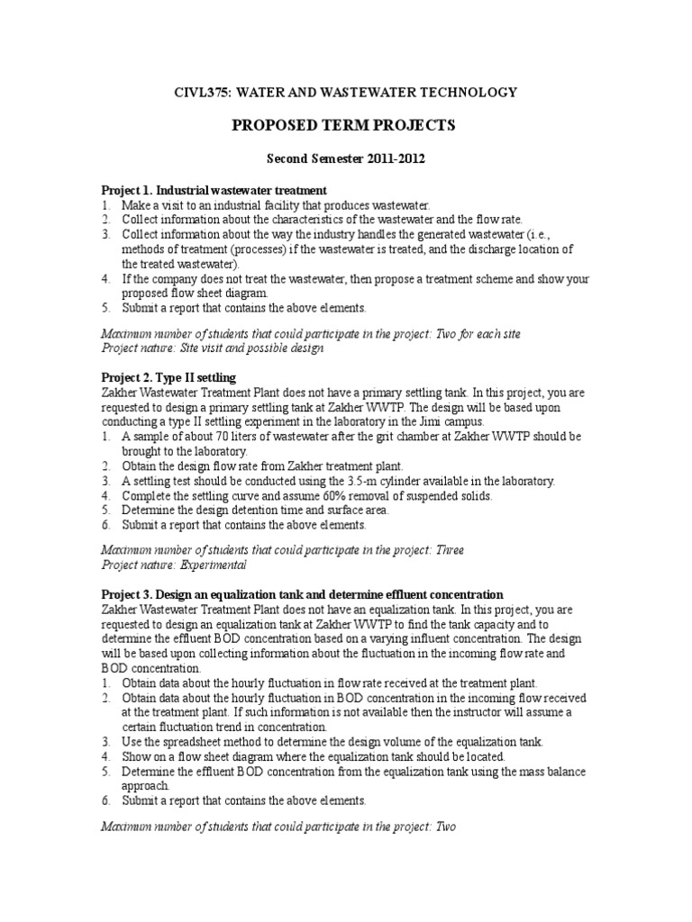 Civil Engineering Student Projects | PDF | Wastewater | Environmental ...