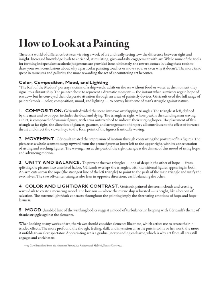 How To Look at A Painting PDF Composition (Visual Arts) Paintings