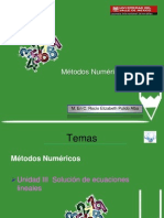 Unidad III Solución de Ecuaciones Lineales PDF