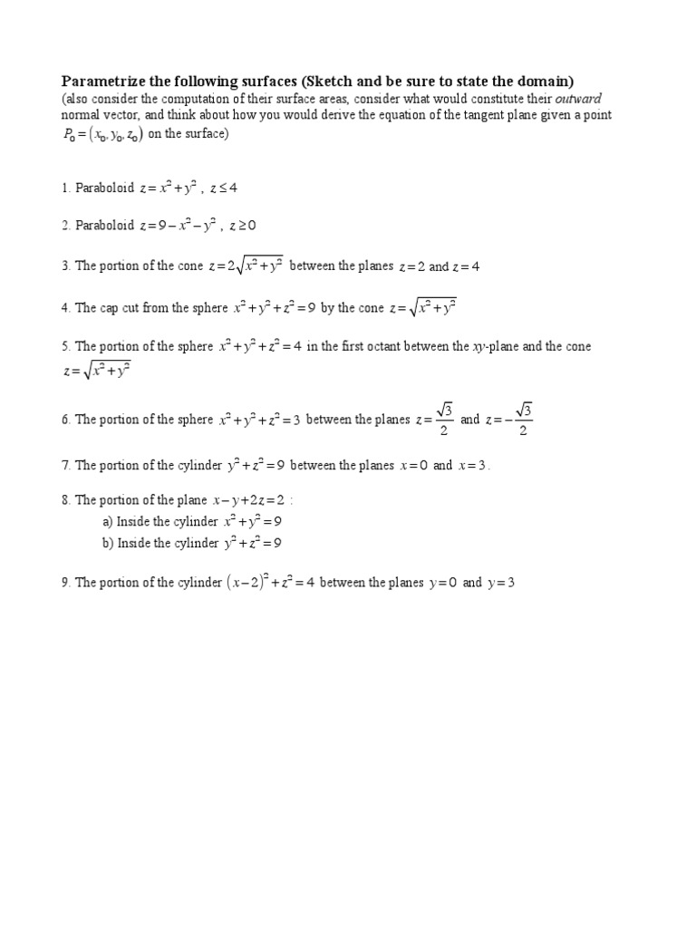 Parametric Surfaces Pdf