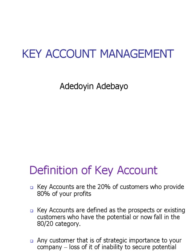 Key Account Management | PDF | Profit (Accounting) | Sales