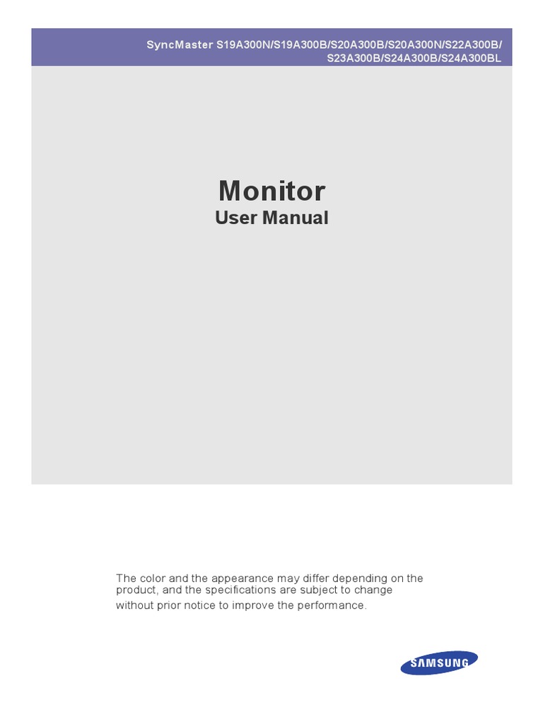 Manual Monitor SA300 PDF | PDF | Display Resolution | Hertz
