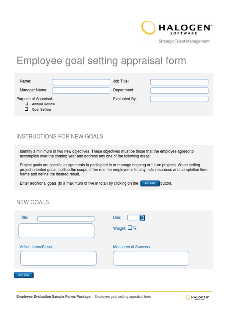 Employee Goal Setting Appraisal Form | PDF | Career & Growth