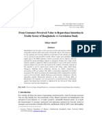 Relationship between Perceived Value, Brand Preference, Customer Satisfaction and Repurchase Intention in Bangladesh Textile Sector