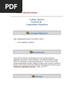 College Algebra Tutorial 46: Logarithmic Equations