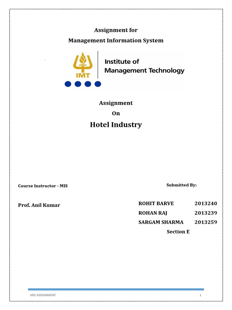 Management Information System In Hotel Industry | Pdf | Point Of Sale |  Hotel