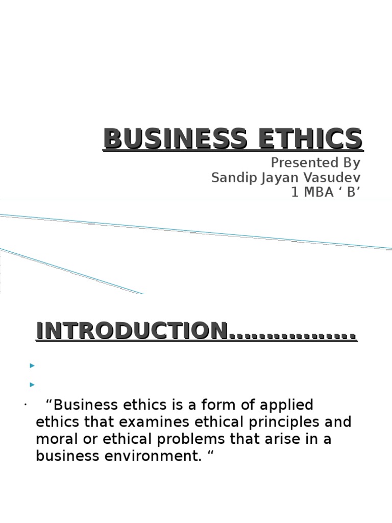 Understanding Business Ethics Principles | PDF