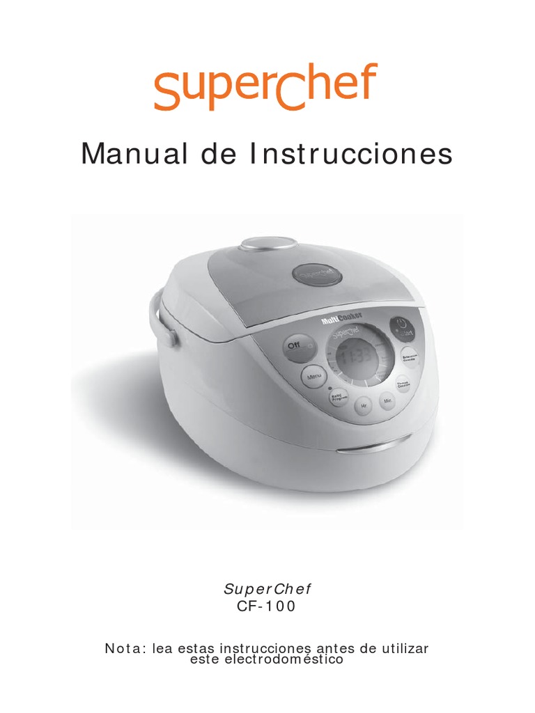 Manual Superchef CF 100 Cookfast | PDF | Arroz | Sopa