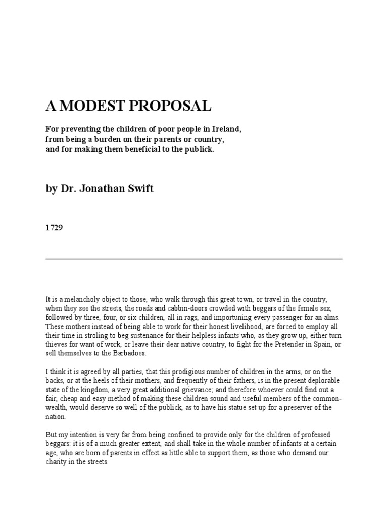 A Modest Proposal PDF