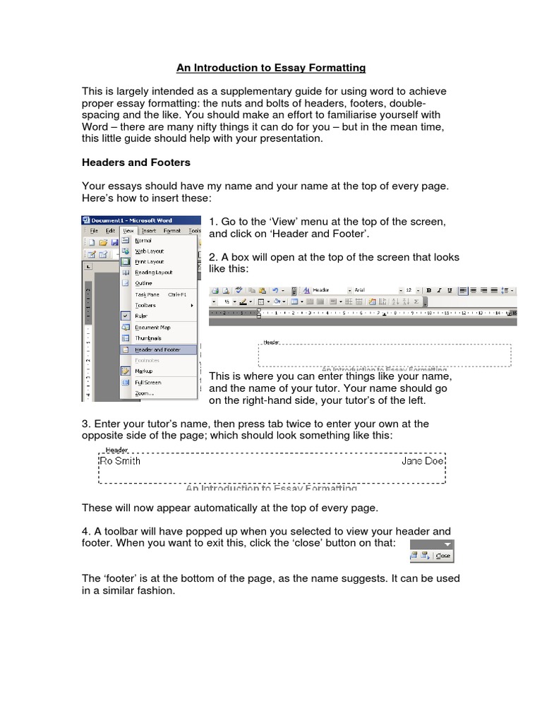 An Introduction To Essay Formatting1 | PDF | Critique Of Pure Reason ...