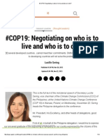 #COP19_ Negotiating on Who is to Live and Who is to Die