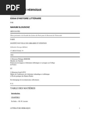 la renaissance de la litterature hebraique 1743 1885 by slouschz nahum 1872 1966 pdf hebreu juifs