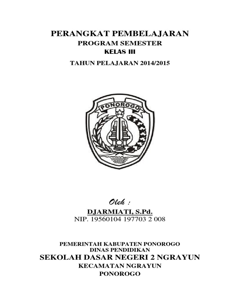 Sampul Perangkat Pembelajaran Sekolah Dasar | PDF