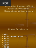 Accounting Standard (AS) 30 Financial Instruments: Recognition and Measurement