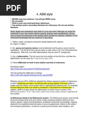 ASM Style | PDF | Microbiology | Biology