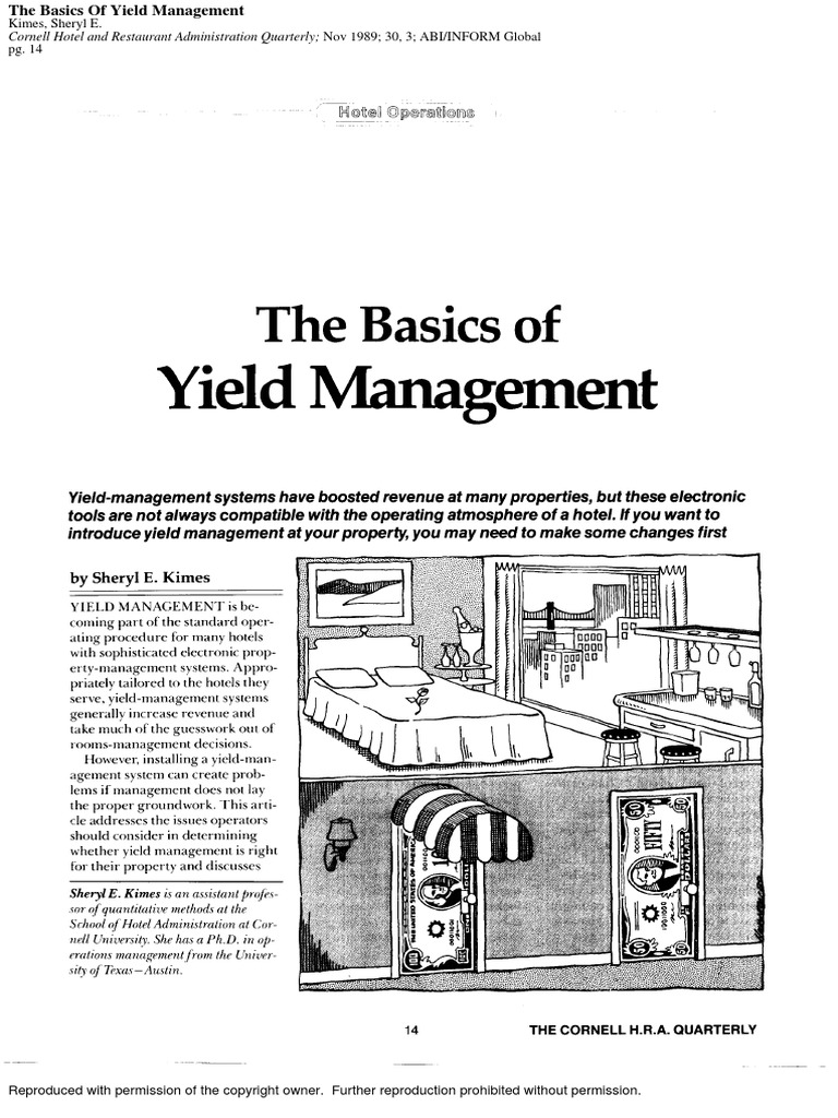 Basics of Yield Management Explained | PDF
