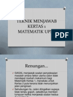 Teknik Menjawab Kertas 1 Matematik Upsr