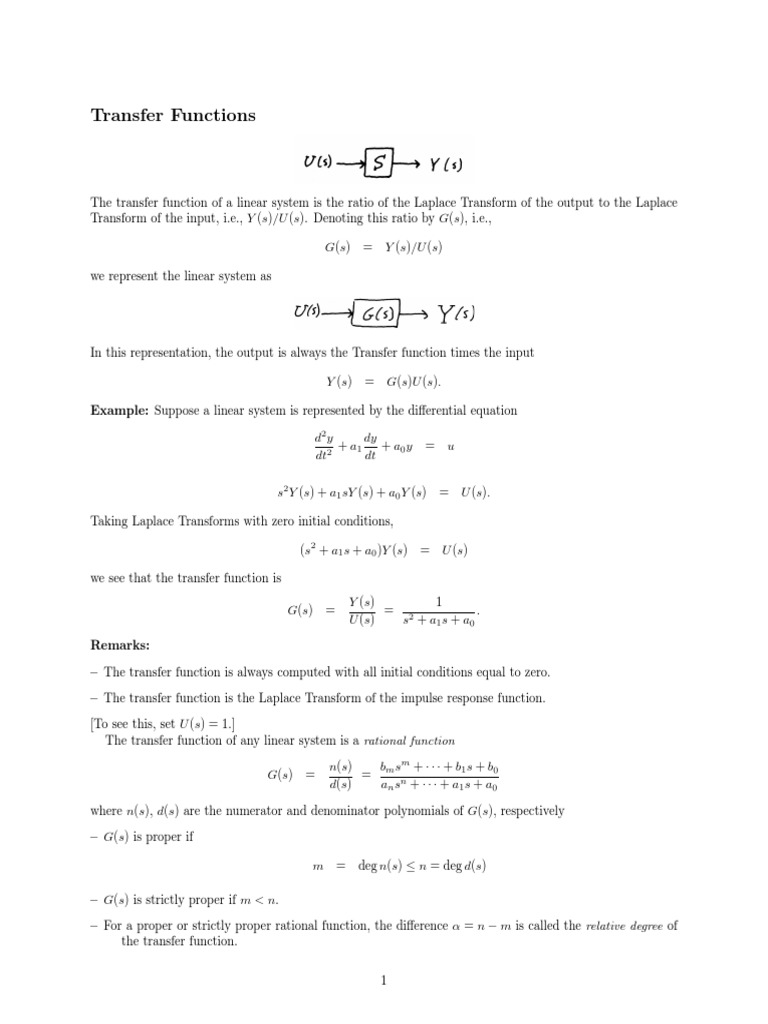 Transfer function block diagram pdf
