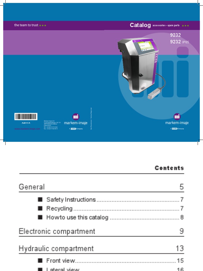 9232 Catalogo De Partes Impresora Markem Imaje Electronic Waste Recycling