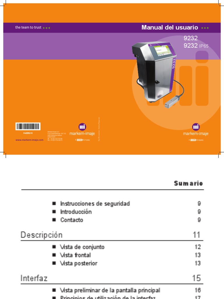 9232 - User Manual - ES | PDF | Impresora (Computación) | Algoritmos