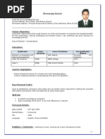 Dhananajay Kumar Job Resume