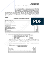 Problems On Taxable Salary Income-Additional