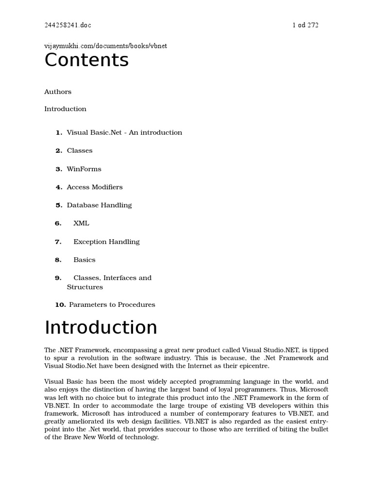Vbnet - Vijamukhi | PDF | Visual Basic .Net | Constructor (Object ...
