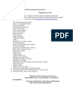 MS-Word 2007 Hands-On Exercise 6 Alignment of Test