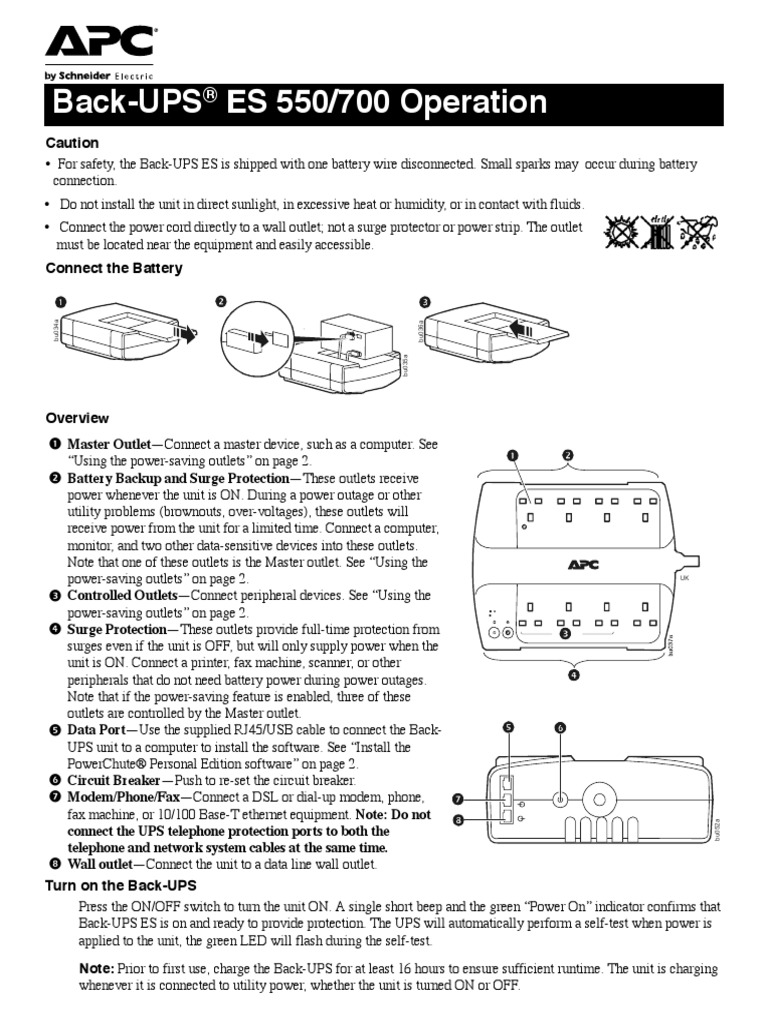 APC Back Ups ES-700 User Manual | PDF | Usb | Electronic Engineering