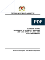 FIC Guidelines On Acquisition of Interests Mergers & Take Overs