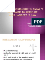 An in Vitro Diagnostic Assay's Determine by Using of Beer Lambert's Law