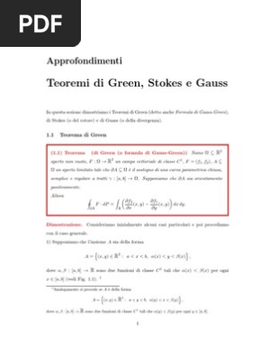 Approfondimenti Green Stokes Gauss