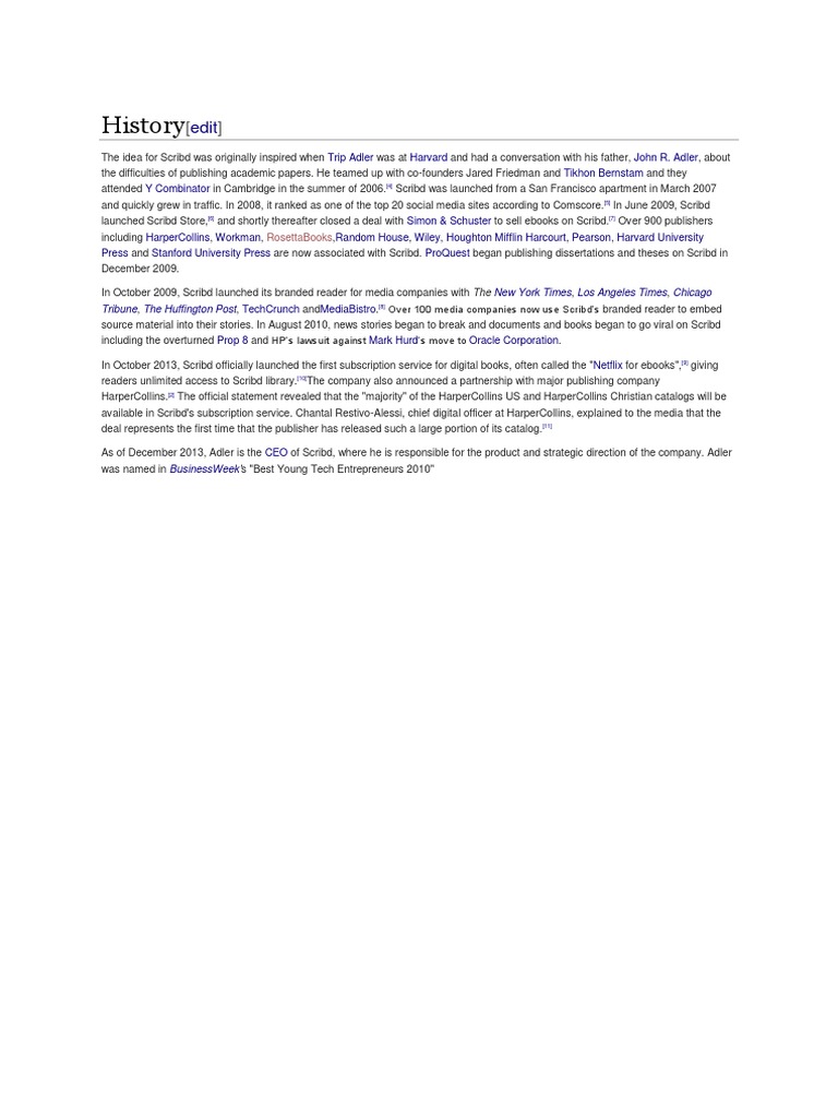 Scribd: Founders and Growth History | PDF