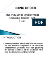 Standing Order: The Industrial Employment (Standing Orders) Act, 1946