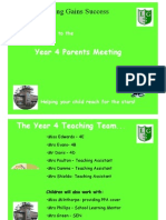 Learning Gains Success: Year 4 Parents Meeting Welcome
