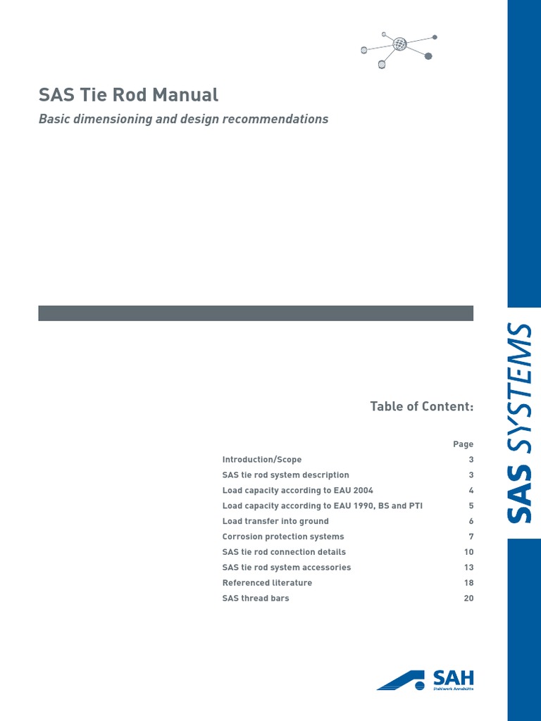 SAS Tie Rod System Design Manual | PDF | Building Engineering | Civil ...