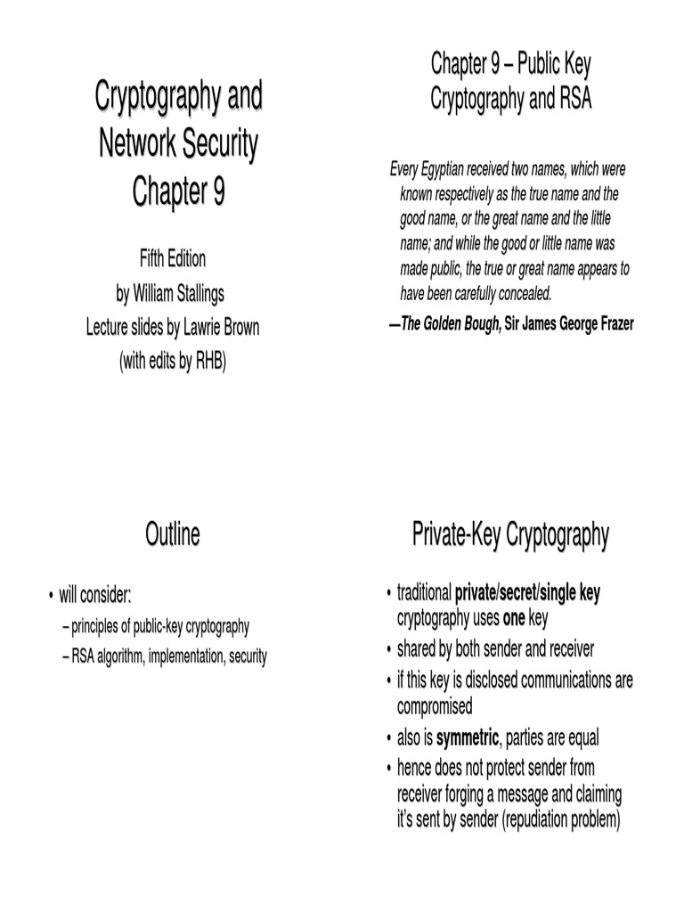 Cryptography and Network Security | PDF | Computers