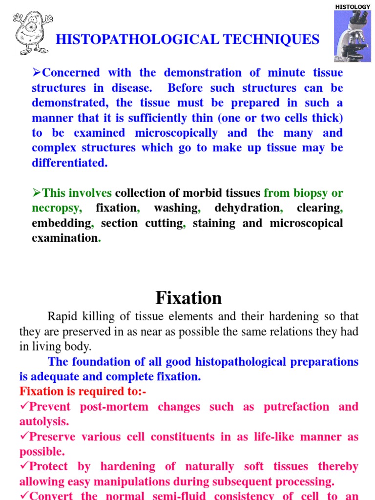 Histopatholoy Techniques Fixation (Histology) Histopathology