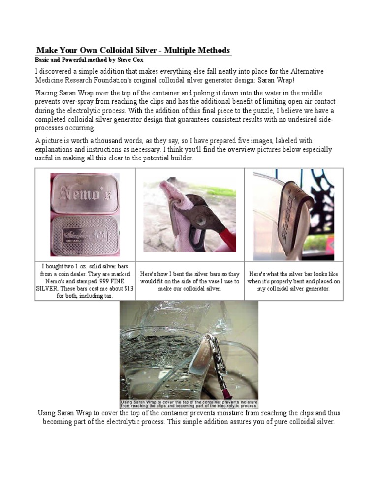 Make Your Own Colloidal Silver Multiple Methods Silver Diode