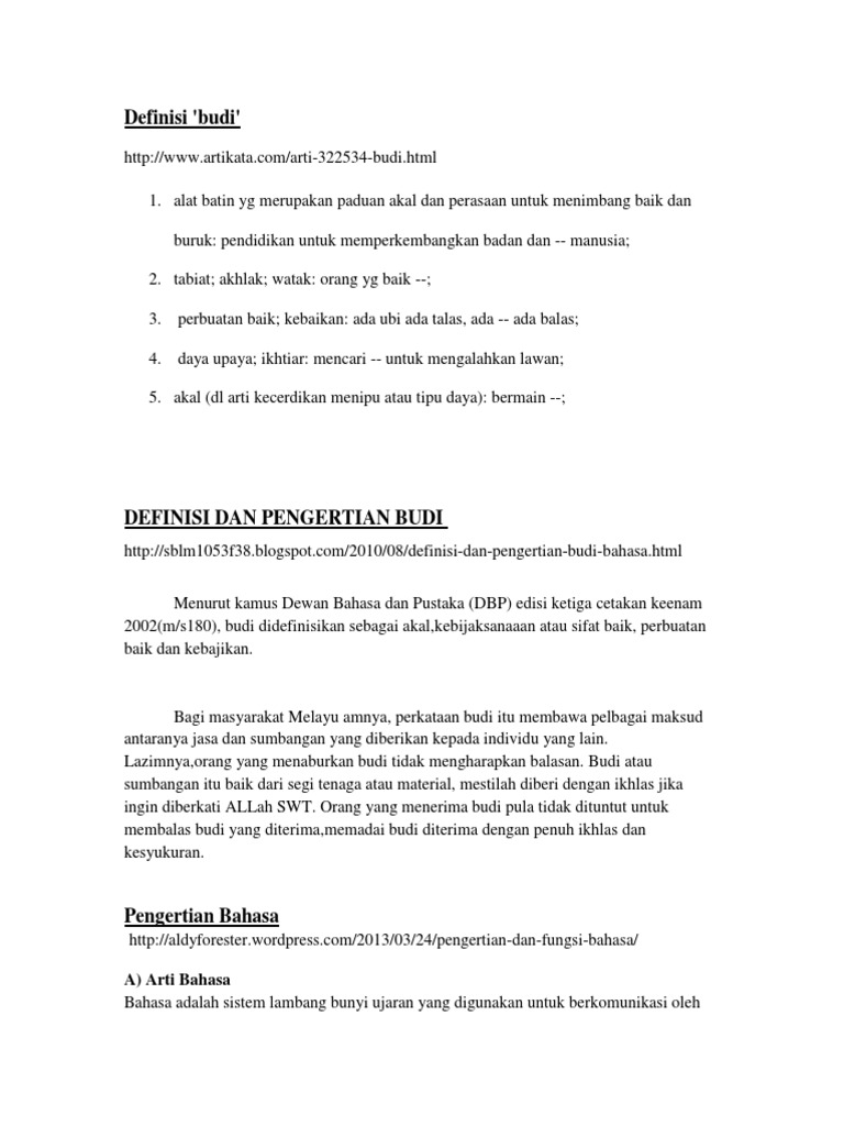 Tajuk 1 Konsep Budi Bahasa Dalam Masyarakat Malaysia Pdf