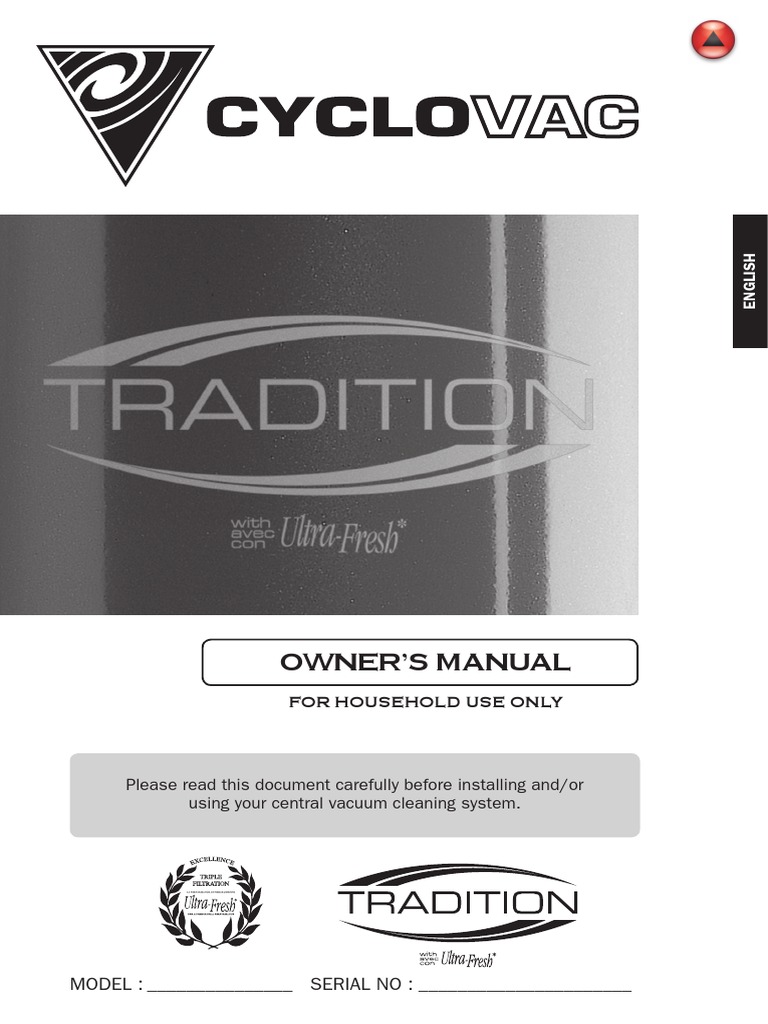Cyclo Vac Central Vacuum Manual | PDF | Vacuum Cleaner | Electrical ...