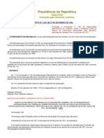 DECRETO #1.253, 270994 - Conversão #136, Da OIT - Sobre Intoxicação Provocados Pelo Benzeno.