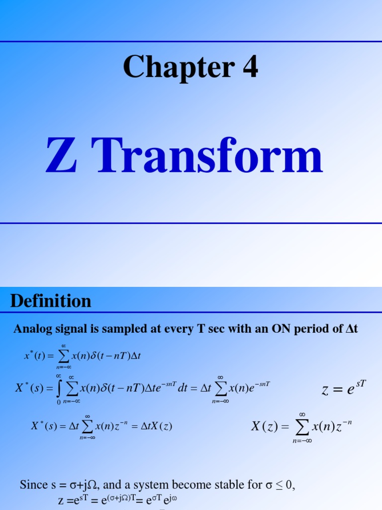 Z-Transform and Stability Analysis | PDF | Complex Analysis ...