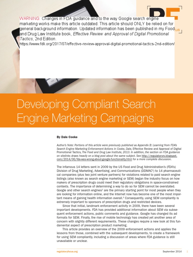 Developing Compliant Search Engine Marketing Campaigns | PDF | Search ...