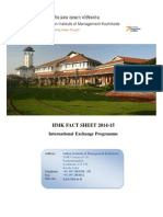Iimk Fact Sheet 2014-15: International Exchange Programme