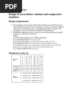 Design of Sawn Timber Columns and Compressive Members