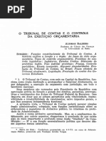 BALEEIRO, Aliomar. O Tribunal de Contas e o Controle Da Execução Orçamentária